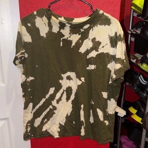 a new day Olive and Cream Tie-Dye Short Sleeve Tee